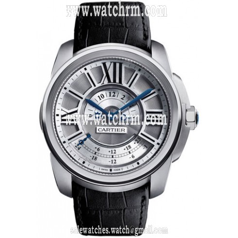 Cartier Calibre de Cartier Multiple Time Zone 18 kt White Gold Men's Watch W7100026