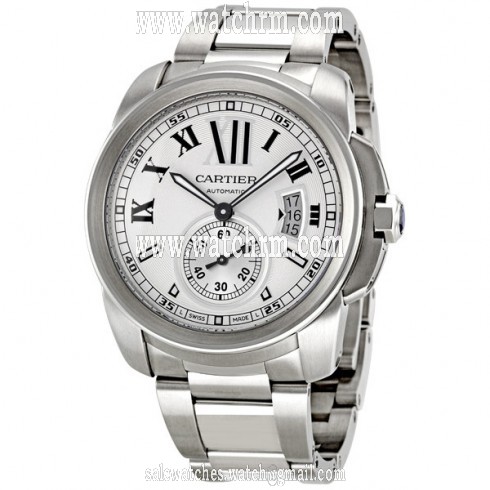 Cartier Calibre de Cartier Silver Dial Stainless Steel Automatic Men's Watch W7100015