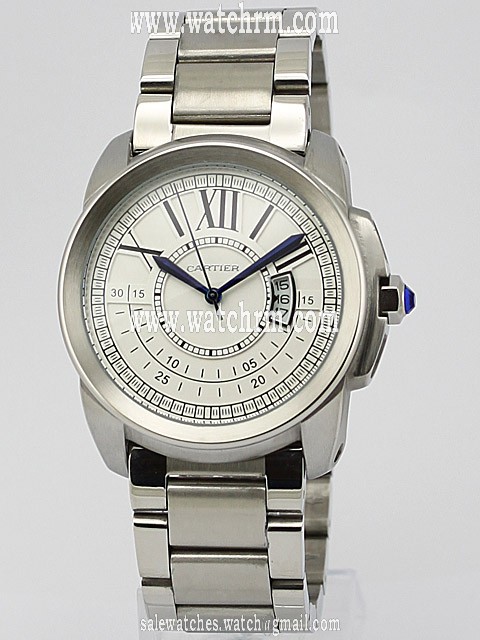 Cartier Calibre de Cartier W7100008 White Dial Stainless Steel Bezel Automatic Watch