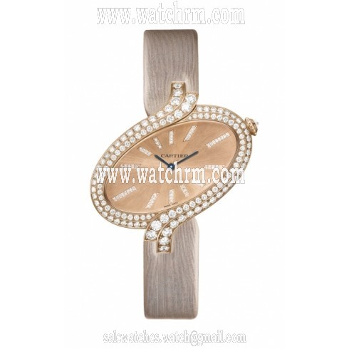 Cartier Delices Brushed Pink Gold Dial Ladies Watch WG800020