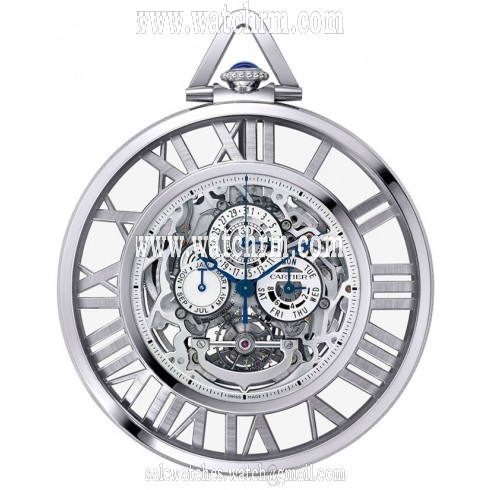 Cartier Grand Complication Chronograph Perpetual Calendar 18 kt White Gold Pocket Watch W1556213