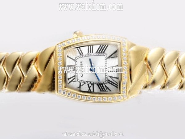 Cartier La Dona de Cartier WE601011 Stainless Steel Case Diamond Bezel White Dial Watch