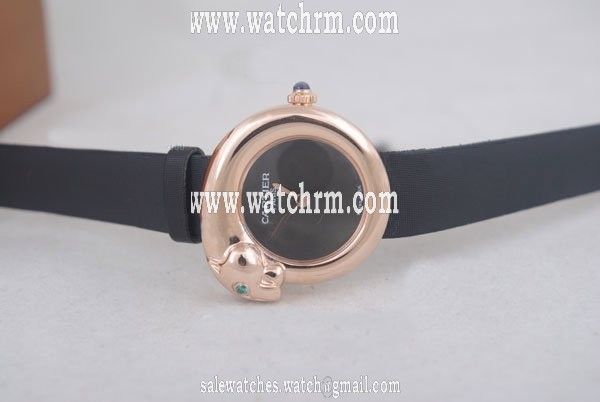 Cartier Libre 82128 Stainless Steel with 18k Gold Bezel Quartz Black Dial Watch