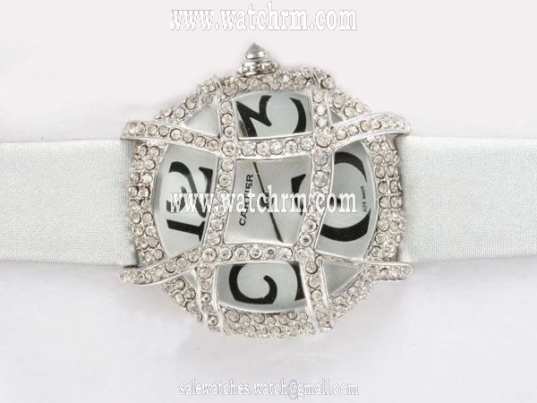 Cartier Libre WJ304350 White Crocodile Leather Strap White Dial Round Watch