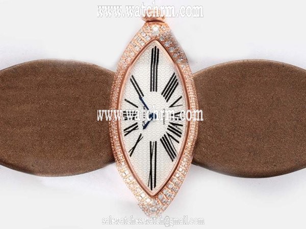 Cartier Montre WJ303050 Diamond Bezel White Dial Quartz Watch