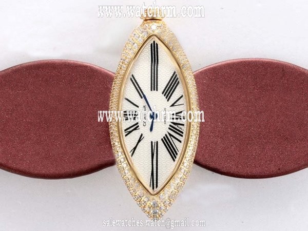 Cartier Montre WJ303050 White Dial 40x15mm 18K Gold Case Watch