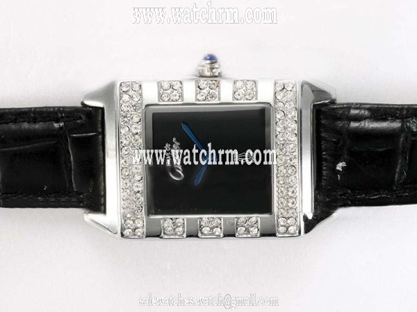 Cartier Pasha de Cartier 82321 Quartz Rectangle Black Dial Watch