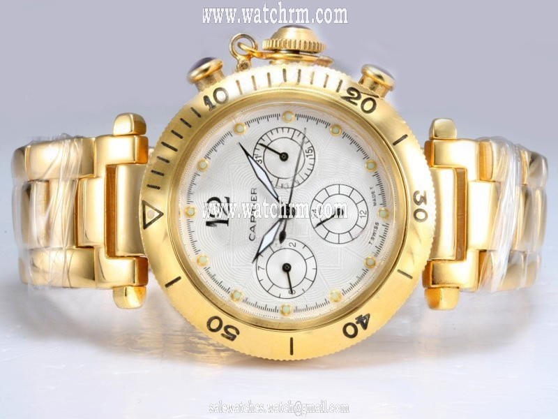 Cartier Pasha de Cartier W30140D1 Stainless Steel Case White Dial Watch