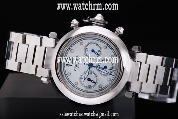 Cartier Pasha de Cartier w31074M7 White Dial 36mm Automatic Watch