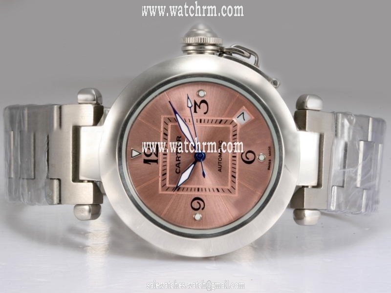 Cartier Pasha de Cartier W31075M7 35mm Silver Stainless Steel Strap Red Dial Watch