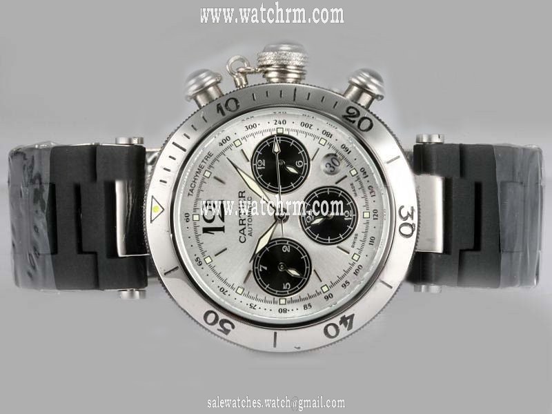 Cartier Pasha de Cartier W31077U2 Automatic White Dial Stainless Steel Bezel Watch