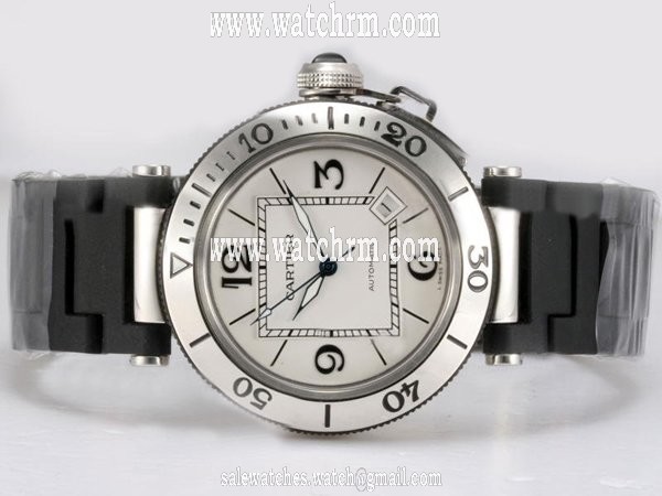 Cartier Pasha de Cartier W31077U2 Mens Round Stainless Steel Case Watch