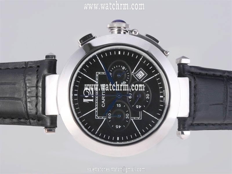 Cartier Pasha de Cartier W3108555 Quartz Chronograph Black Dial 42mm Watch