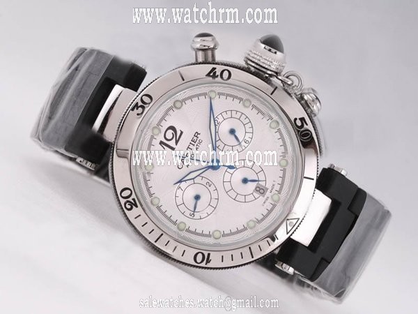 Cartier Pasha de Cartier W31088U2 Stainless Steel Case Round White Dial Watch