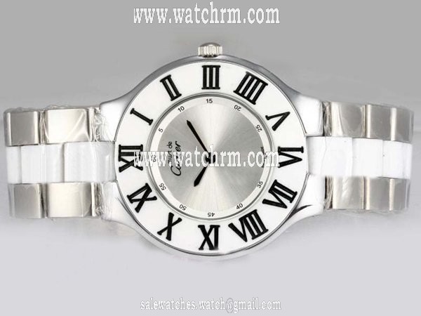 Cartier Pasha de Cartier W31089M7 Round Silver Stainless Steel Strap Watch