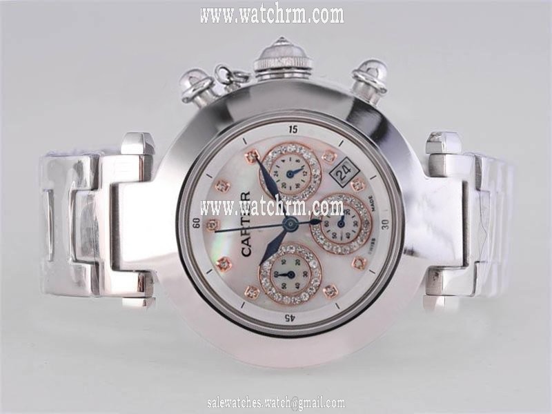 Cartier Pasha de Cartier W31089M7 Stainless Steel Case Mens Round Watch