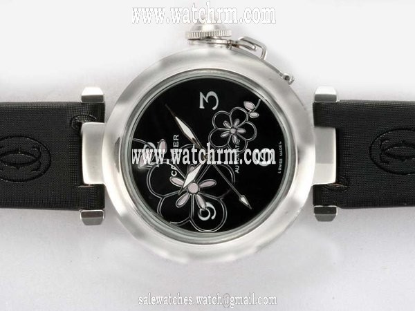 Cartier Pasha de Cartier W3109699 Round Black Dial Stainless Steel Case Watch
