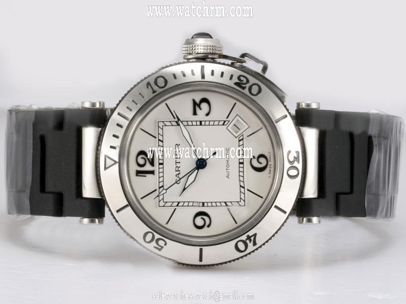Cartier Pasha de Cartier W3140003 White Dial Automatic Round Watch