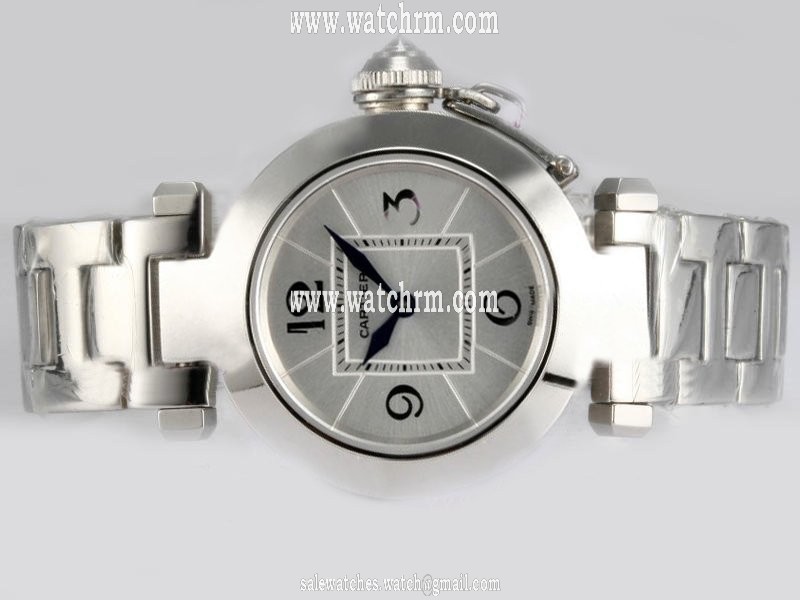 Cartier Pasha de Cartier W3140007 Mens Round Stainless Steel Case Watch
