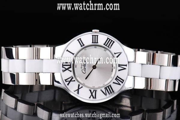 Cartier Pasha de Cartier WJ124020 Round Stainless Steel Case White Dial Watch