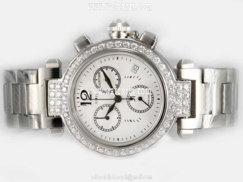 Cartier Pasha de Cartier WJ130005 Mens Round Stainless Steel Case Watch