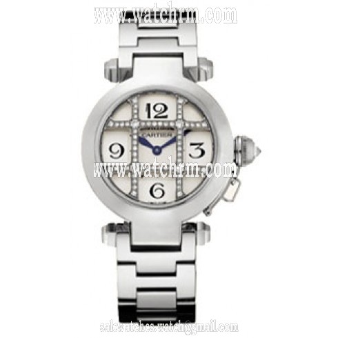 Cartier Pasha Diamond 18kt White Gold Ladies Watch WJ11934G