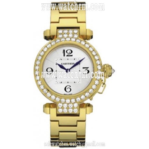 Cartier Pasha Diamond 18kt Yellow Gold Ladies Watch WJ11945G