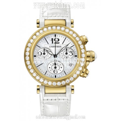 Cartier Pasha Seatimer Mother of Pearl Chronograph Ladies Watch WJ130009
