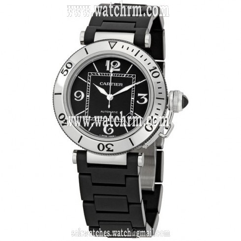 Cartier Pasha Seatimer Steel Rubber Men's Watch W31077U2