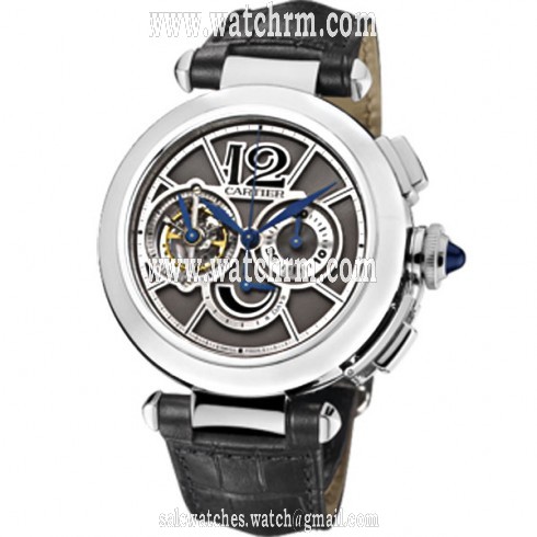 Cartier Pasha Tourbillon Chronograph 18 kt White Gold Men's Watch W3030013
