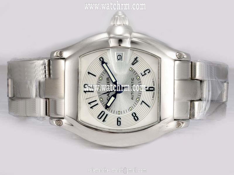 Cartier Roadster W62001V3 Mens 38mm Stainless Steel Case Watch