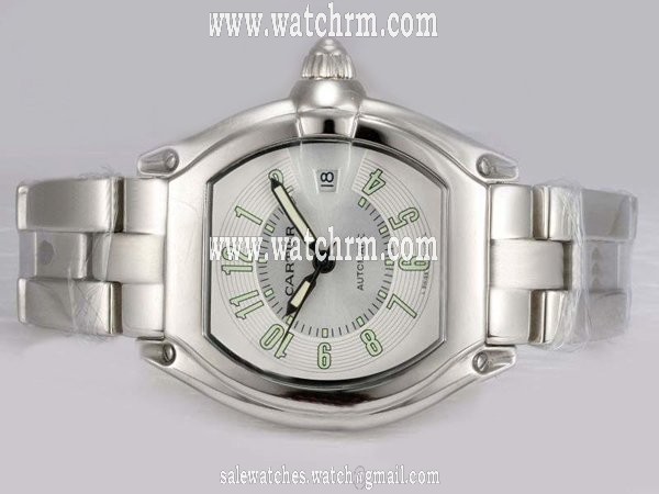 Cartier Roadster W62001V3 Silver Stainless Steel Strap Mens Square Watch