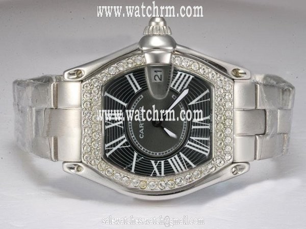Cartier Roadster W62004V3 Silver Stainless Steel Strap Mens Watch