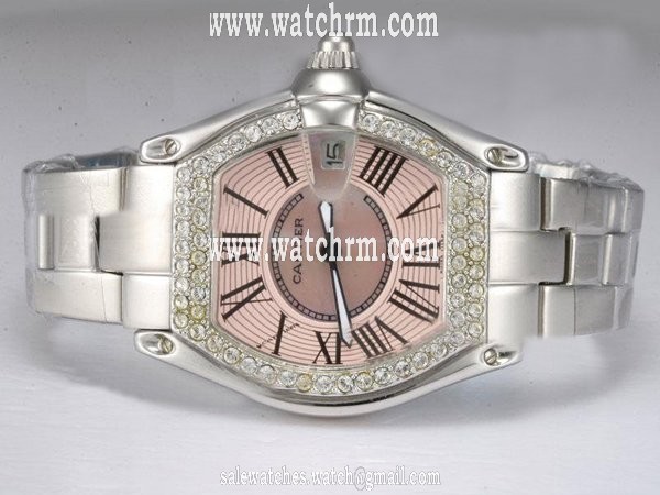 Cartier Roadster W62017V3 Automatic Rectangle Pink Dial Watch