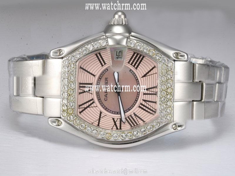 Cartier Roadster W62017V3 Mens 33x37mm Silver Stainless Steel Strap Watch