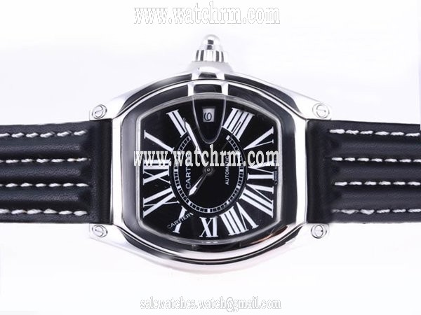 Cartier Roadster W62017v3 Mens 35mm Black Cow Leather Strap Watch