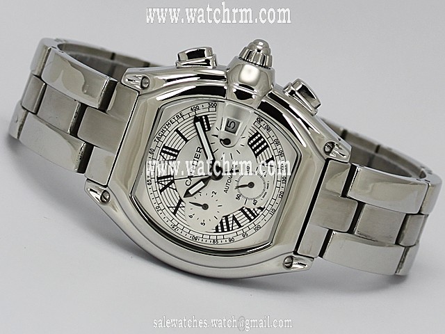 Cartier Roadster w62019x6 40x47mm White Dial Automatic Watch