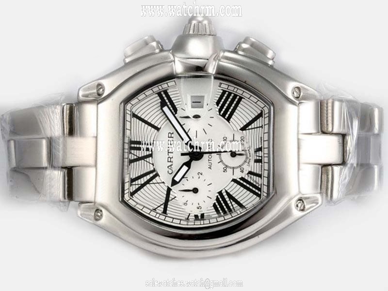 Cartier Roadster W62019X6 Stainless Steel Bezel Automatic Mens Watch