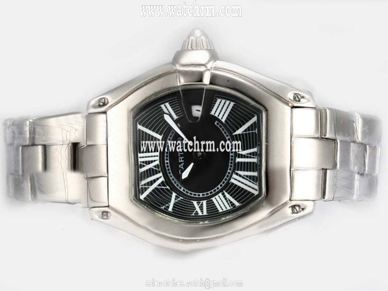 Cartier Roadster W62020X6 Silver Stainless Steel Strap Rectangle Mens Watch
