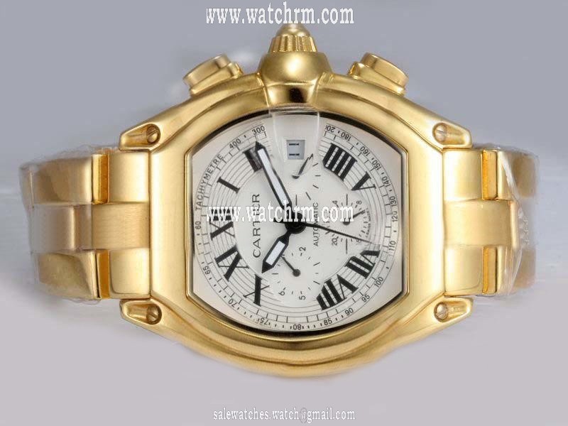 Cartier Roadster W62021Y2 Rectangle Automatic White Dial Watch