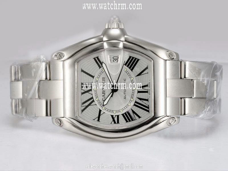 Cartier Roadster W62025V3 Mens Square Stainless Steel Case Watch