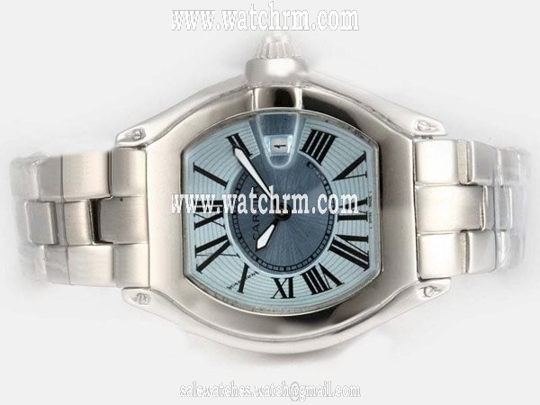 Cartier Roadster W62025V3 Stainless Steel Bezel Blue Dial Quartz Watch