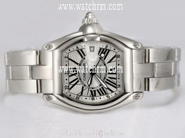 Cartier Roadster W62025V3 White Dial Automatic Stainless Steel Bezel Watch
