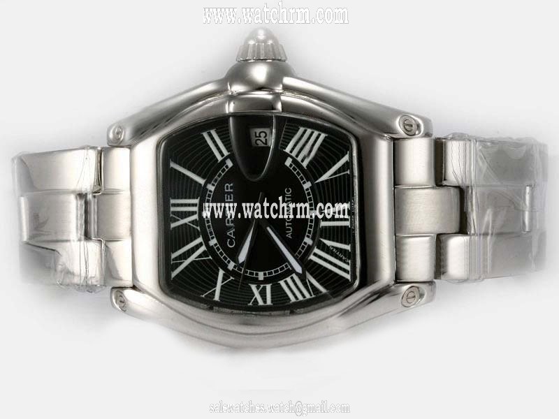 Cartier Roadster w62041v3 36x45mm Black Dial Automatic Watch