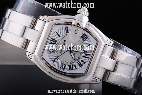 Cartier Roadster W6206017 White Dial Stainless Steel Case Stainless Steel Bezel Watch