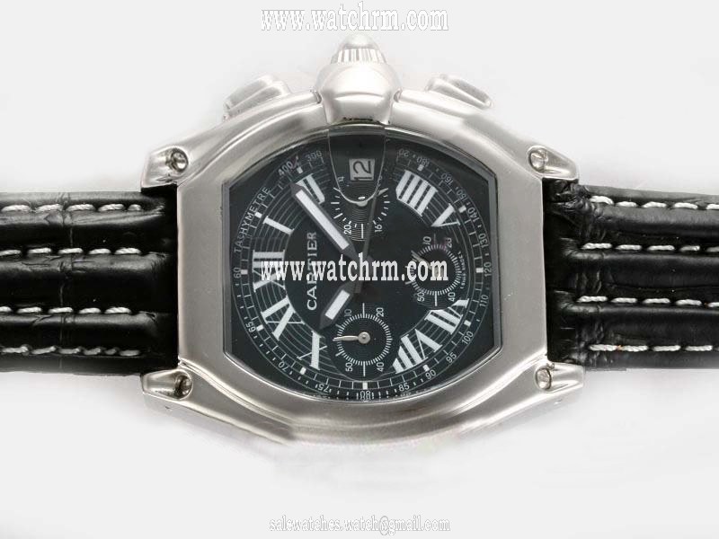 Cartier Roadster wE500260 Rectangle Quartz Chronograph Mens Watch