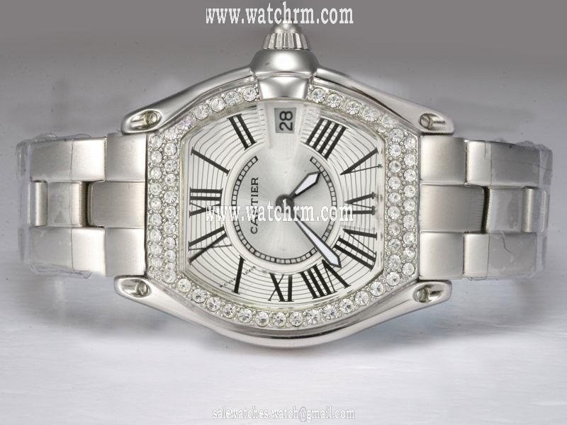 Cartier Roadster wE5002x2 Mens Silver Stainless Steel Strap Watch
