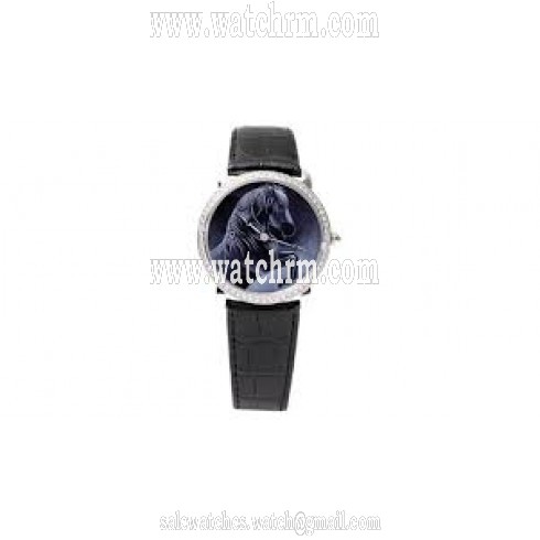 Cartier Ronde Louis Grisaille Enamel Horse Motif Dial Men's Watch HPI00612