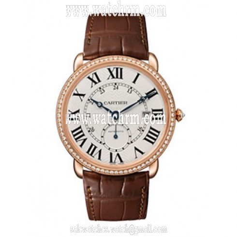 Cartier Ronde Louis Silver Dial 18k Pink Gold Men's Automatic Watch WR007017