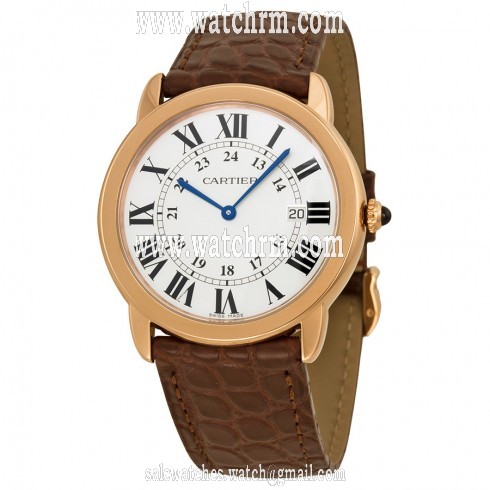 Cartier Ronde Solo De Cartier Silver Dial Brown Leather Unisex Watch W6701008